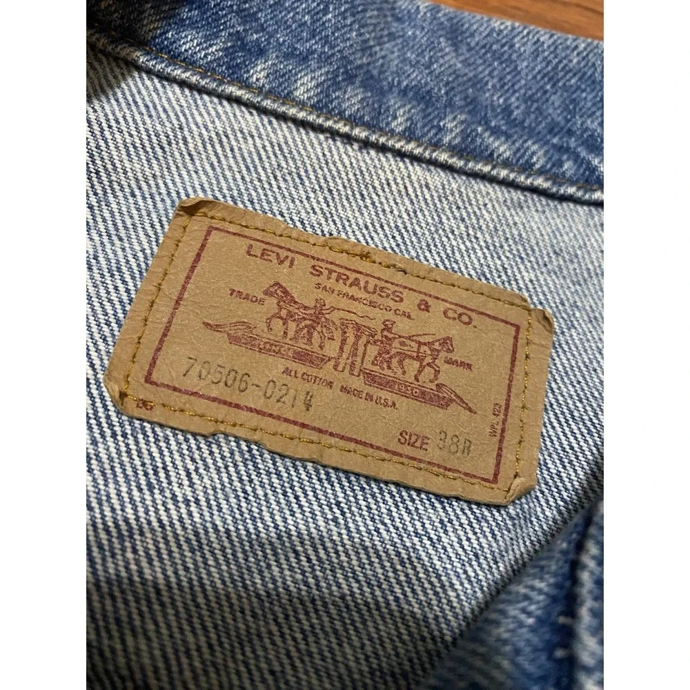 Vintage‎ Levis Denim Jean Jacket Mens 38 Blue 70506-0214 Trucker Made USA 80s